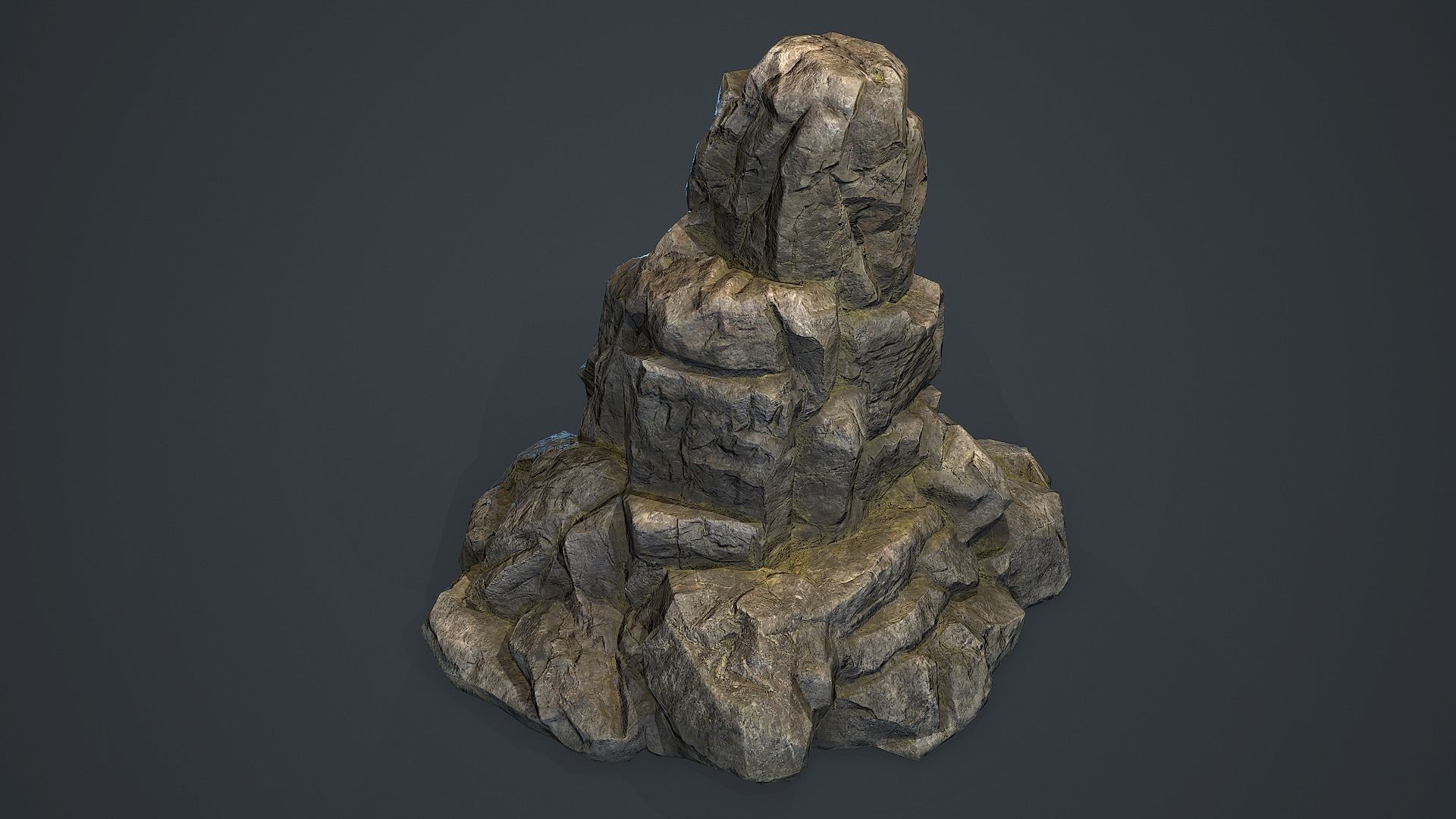 Rock Boulder 7 Low-poly 3D model_3