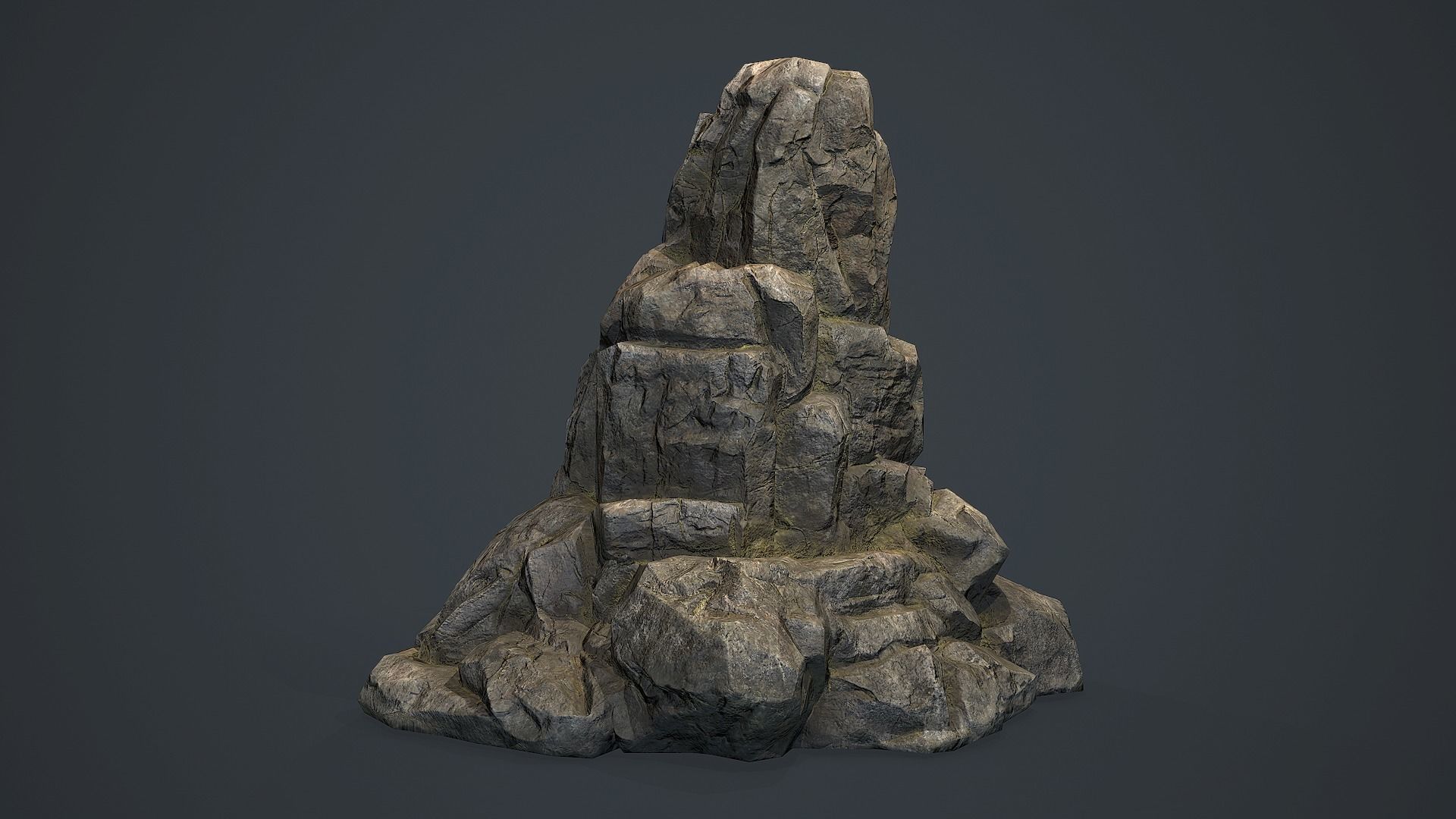 Rock Boulder 7 Low-poly 3D model_5