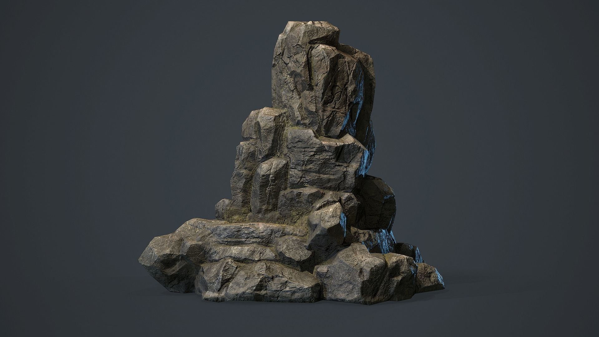 Rock Boulder 7 Low-poly 3D model_2