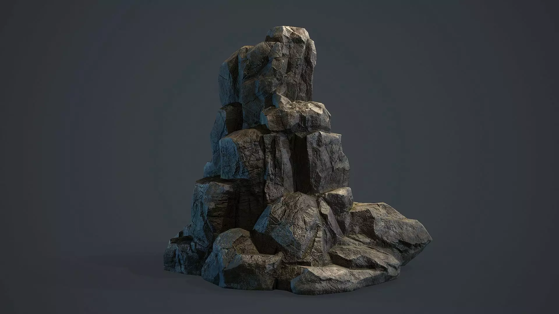 Rock Boulder 7 Low-poly 3D model_0