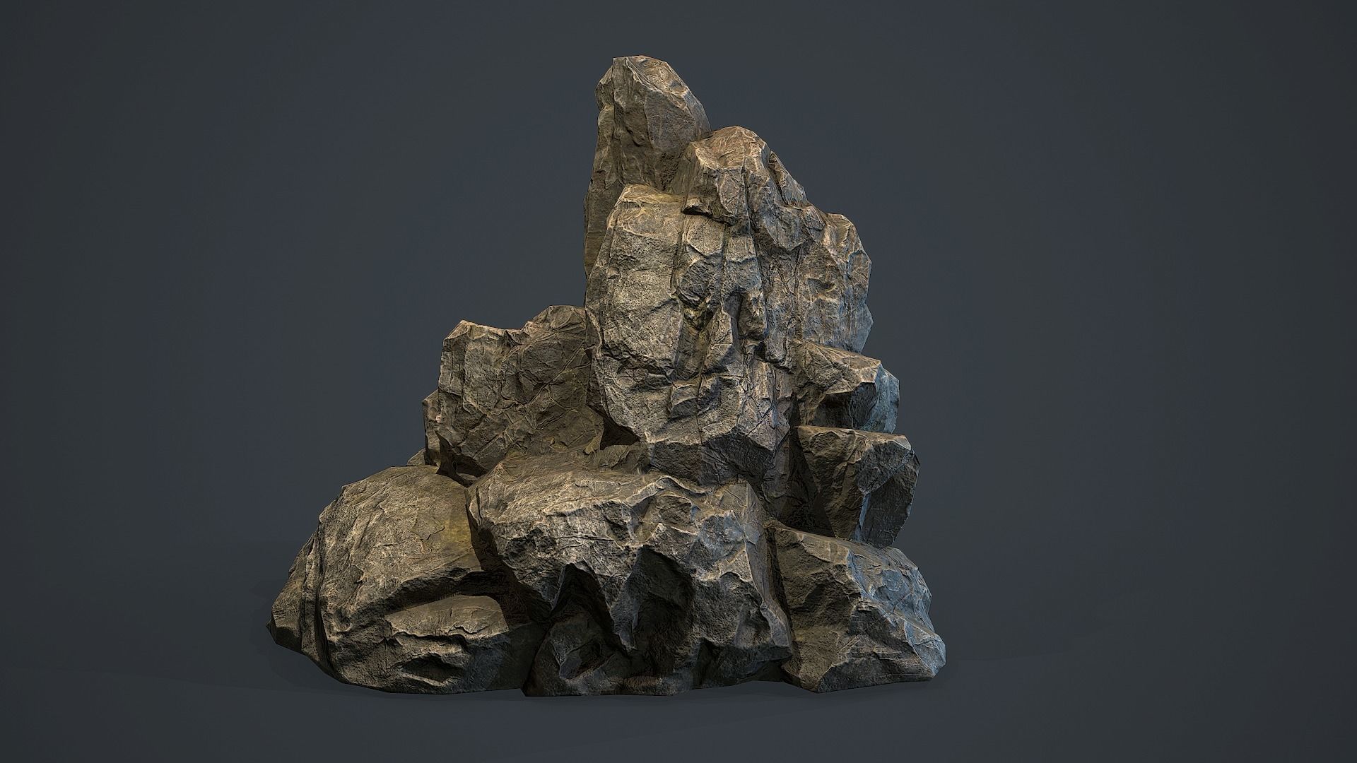 Rock Boulder 8 Low-poly 3D model_5