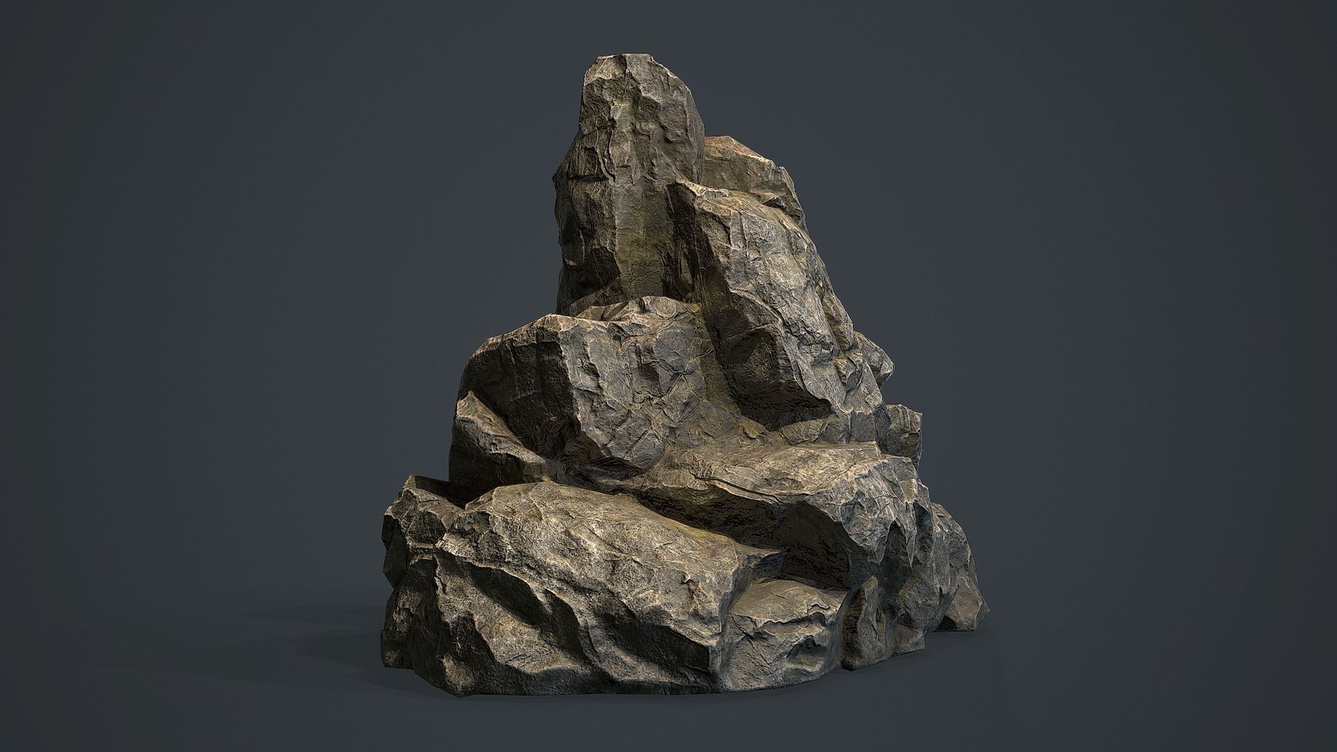 Rock Boulder 8 Low-poly 3D model_4