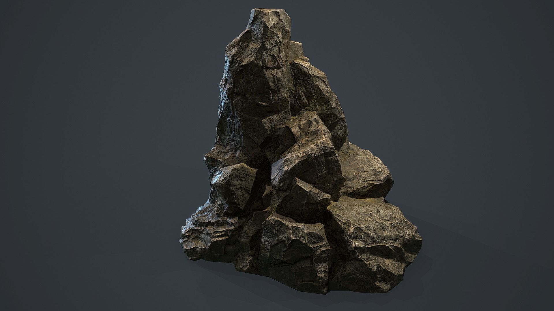 Rock Boulder 8 Low-poly 3D model_7