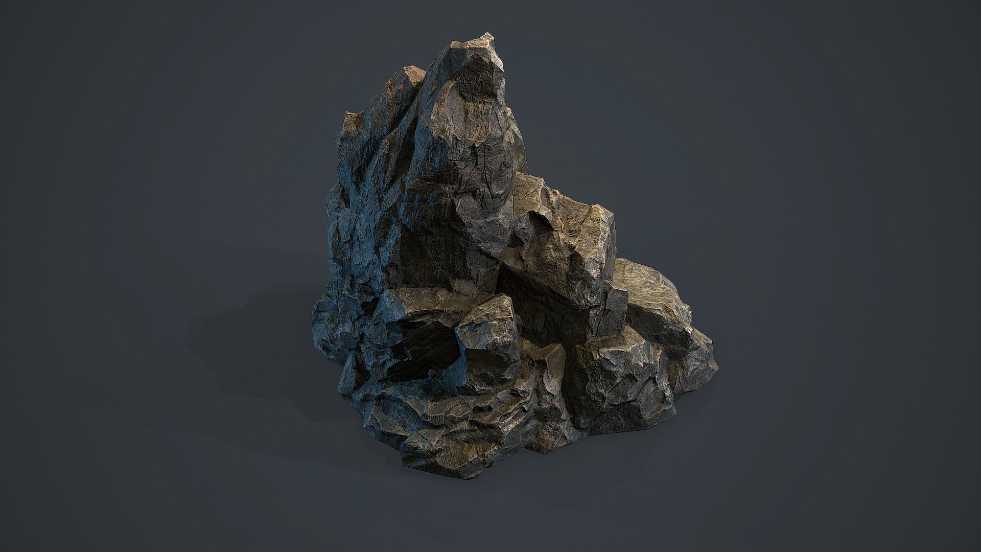 Rock Boulder 8 Low-poly 3D model_6
