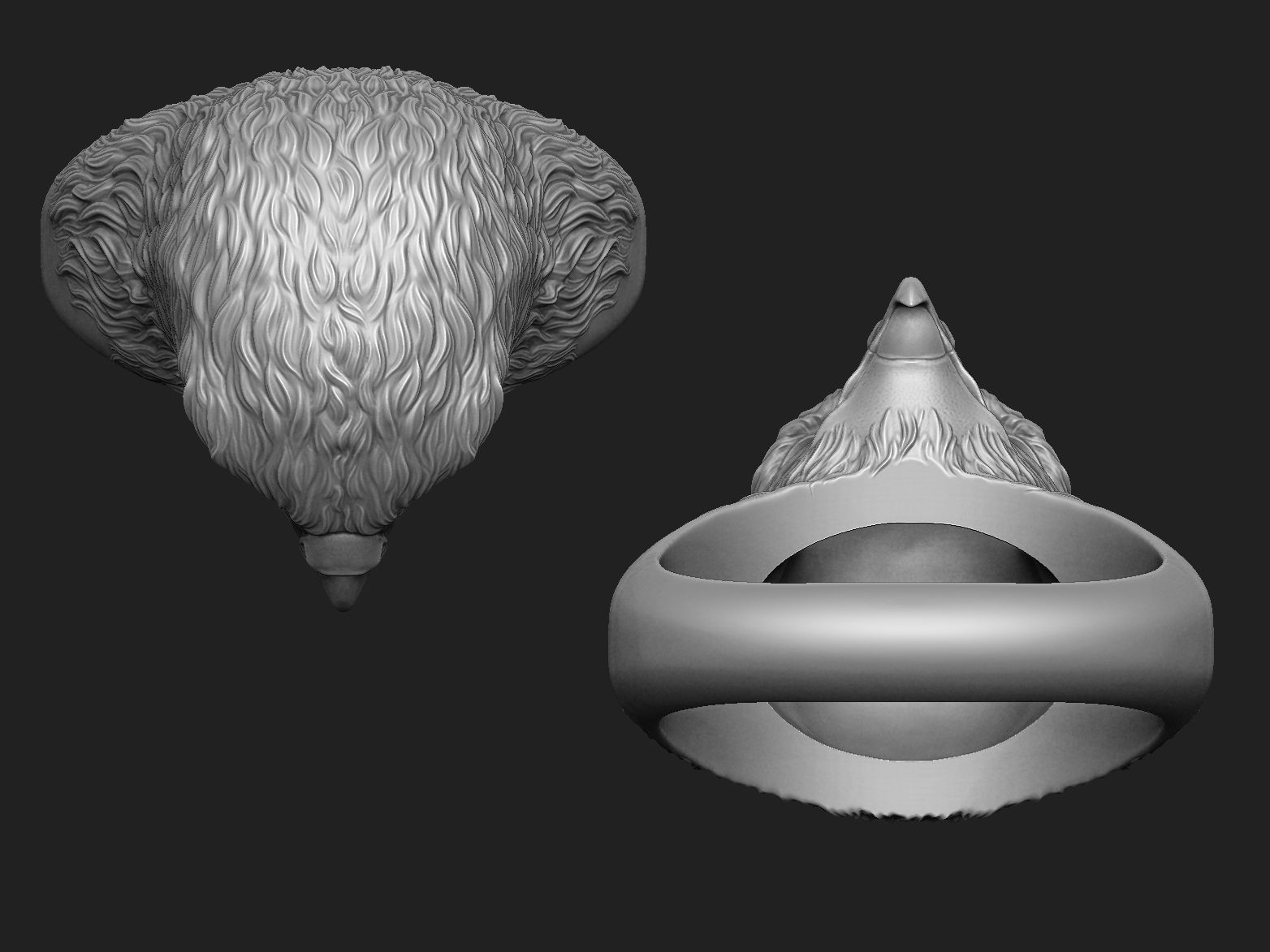 Hawk ring  3D print model_3