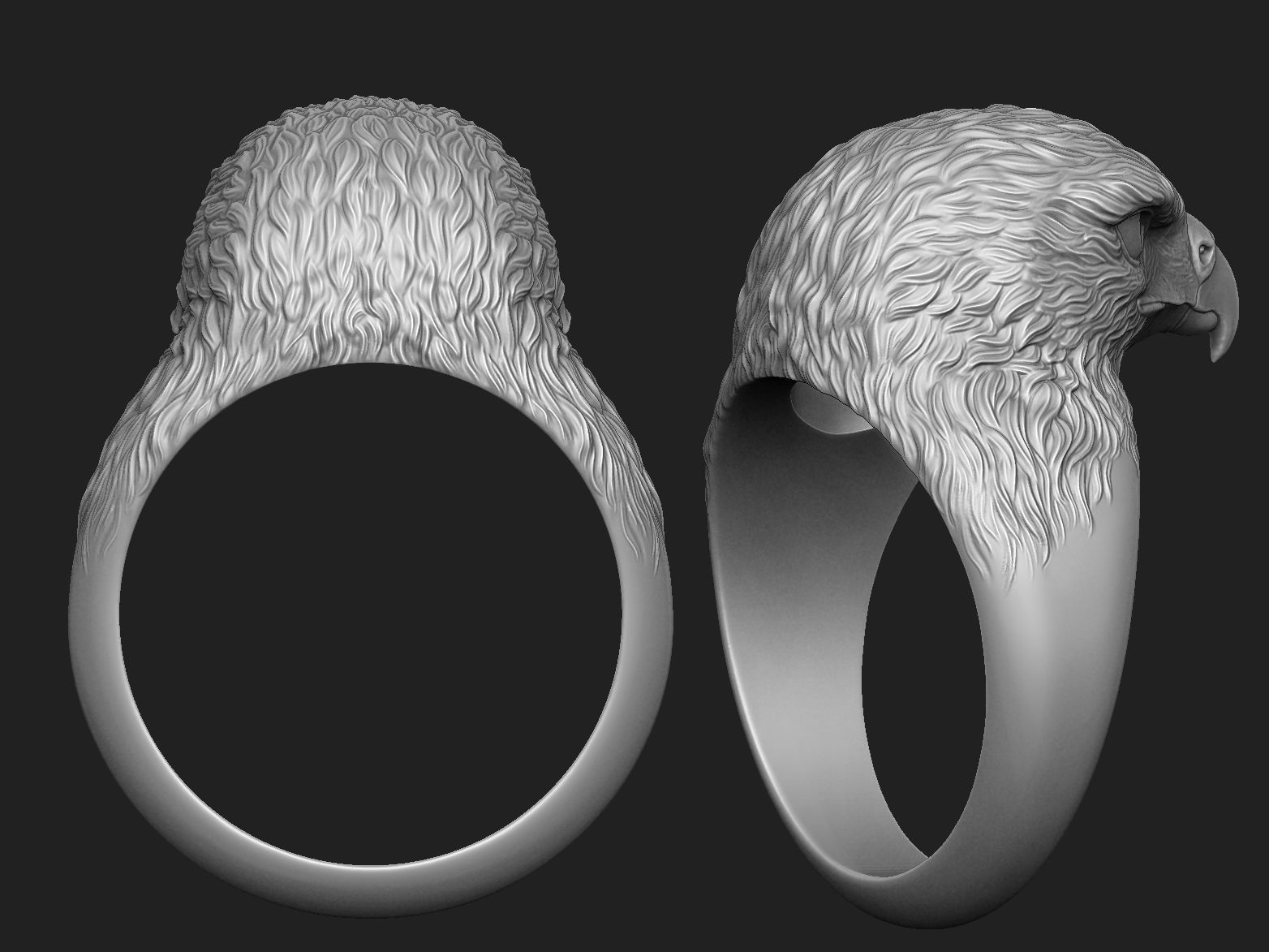 Hawk ring  3D print model_2