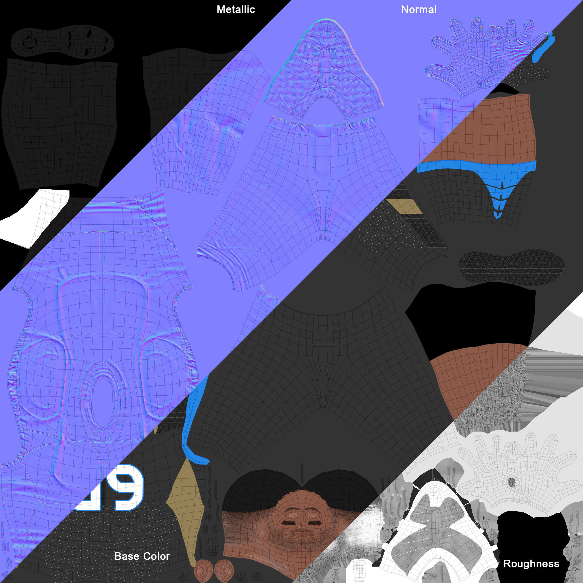 American Football Player Low-poly 3D model_24