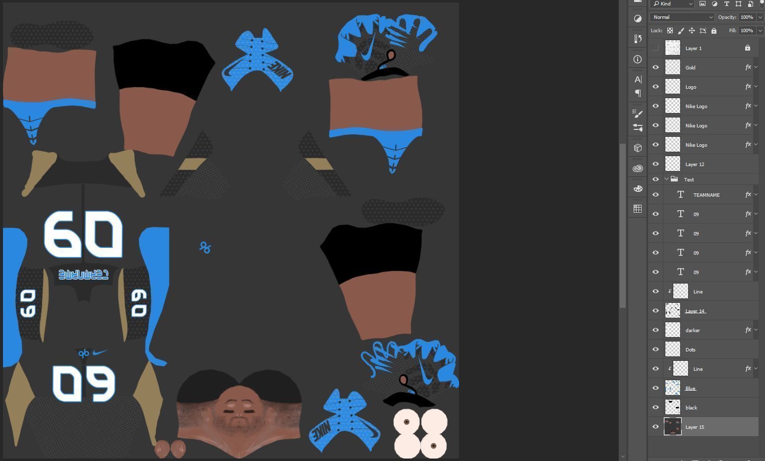 American Football Player Low-poly 3D model_27