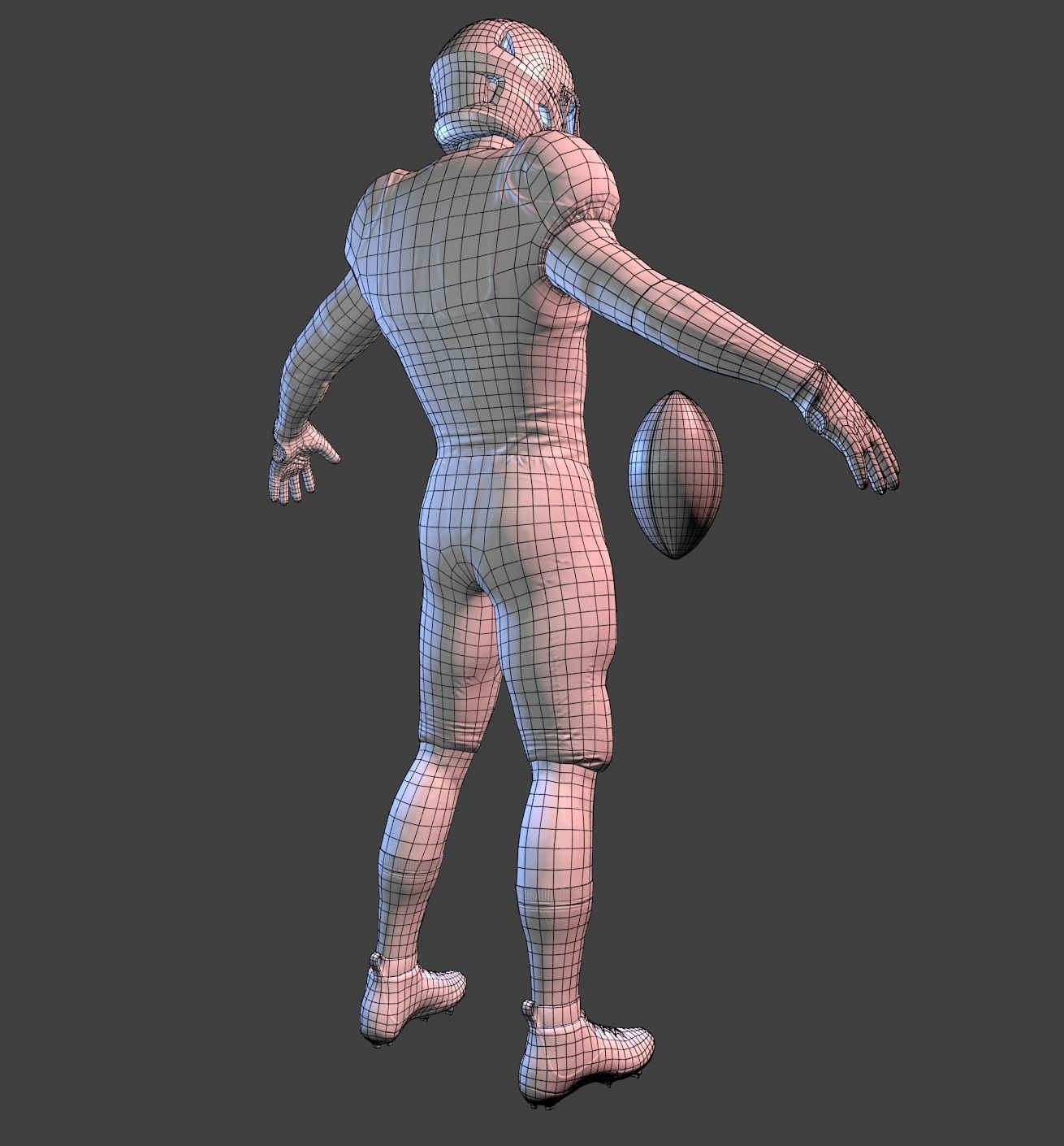 American Football Player Low-poly 3D model_16