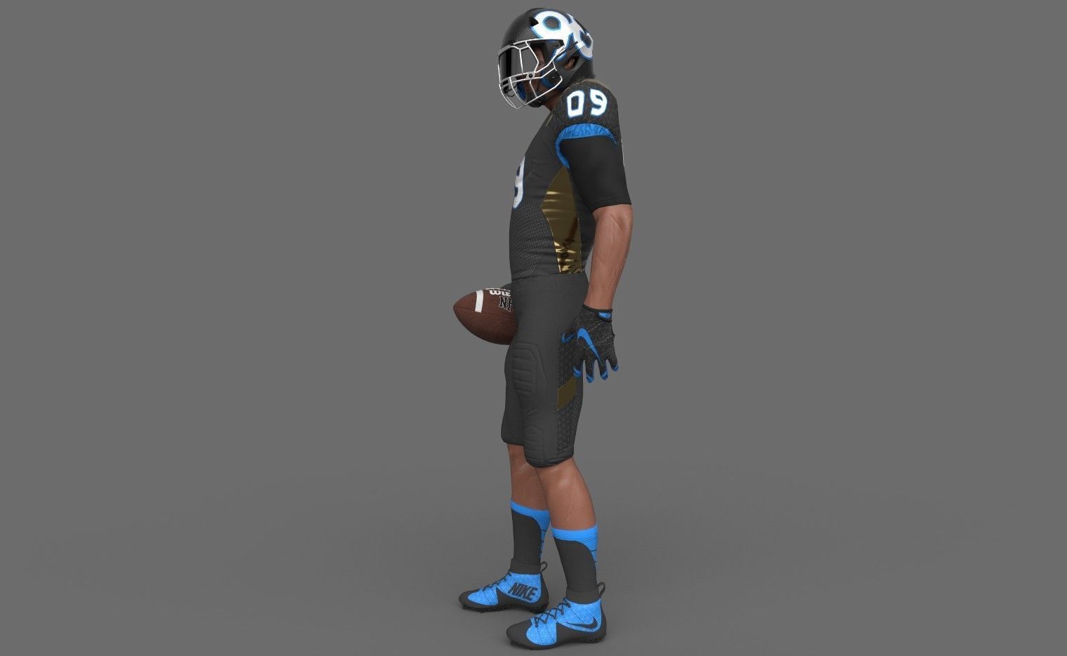 American Football Player Low-poly 3D model_2