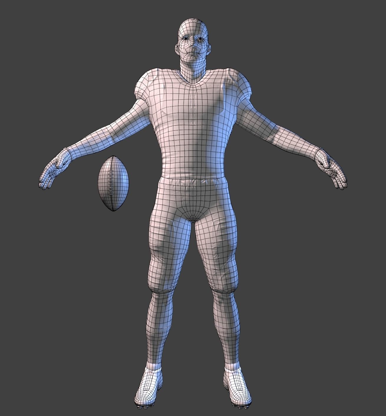 American Football Player Low-poly 3D model_12
