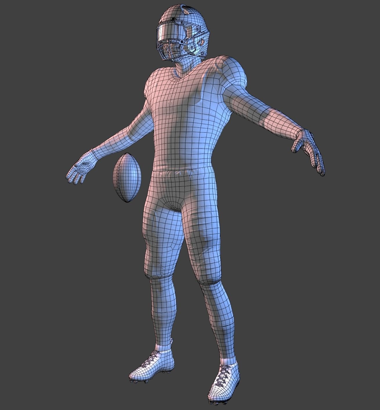 American Football Player Low-poly 3D model_13
