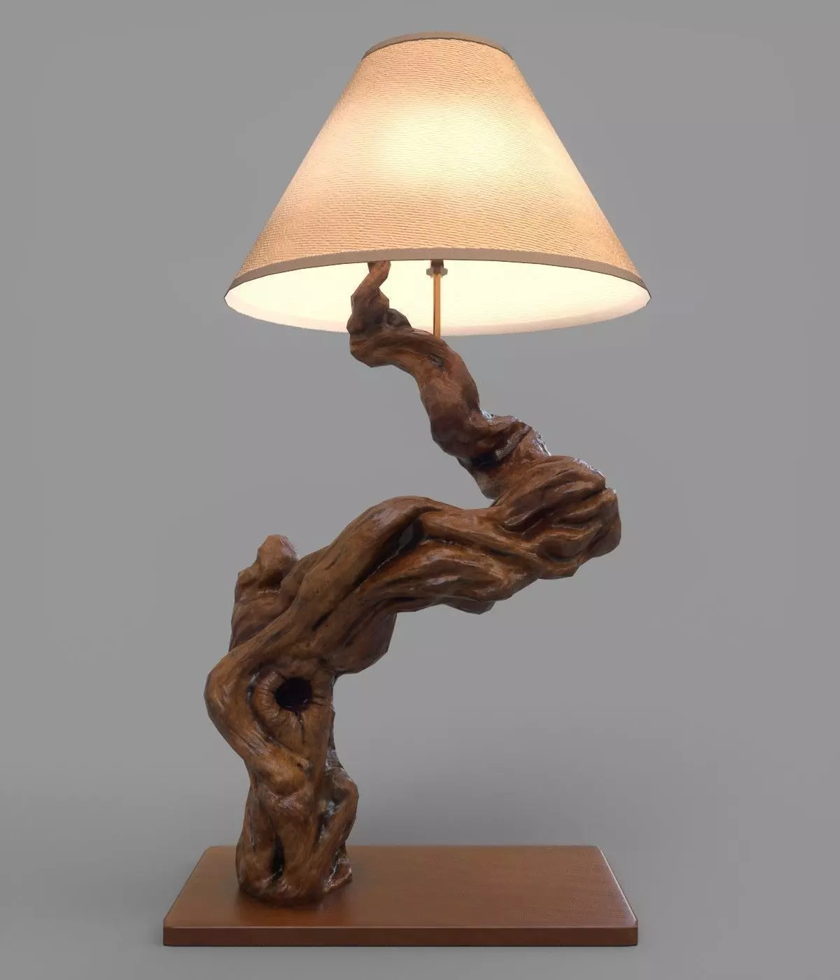 Driftwood Table Lamp Low-poly 3D model