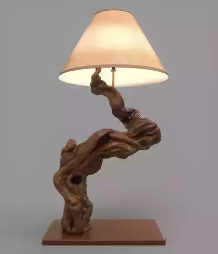 Driftwood Table Lamp Low-poly 3D model