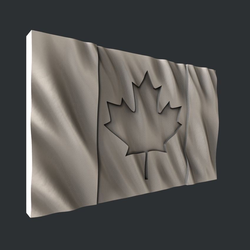 3d STL models for CNC set cross flags Canada 3D model_3