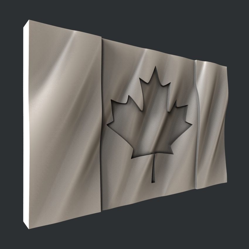 3d STL models for CNC set cross flags Canada 3D model_1