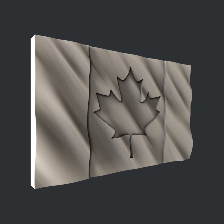 3d STL models for CNC set cross flags Canada 3D model_7