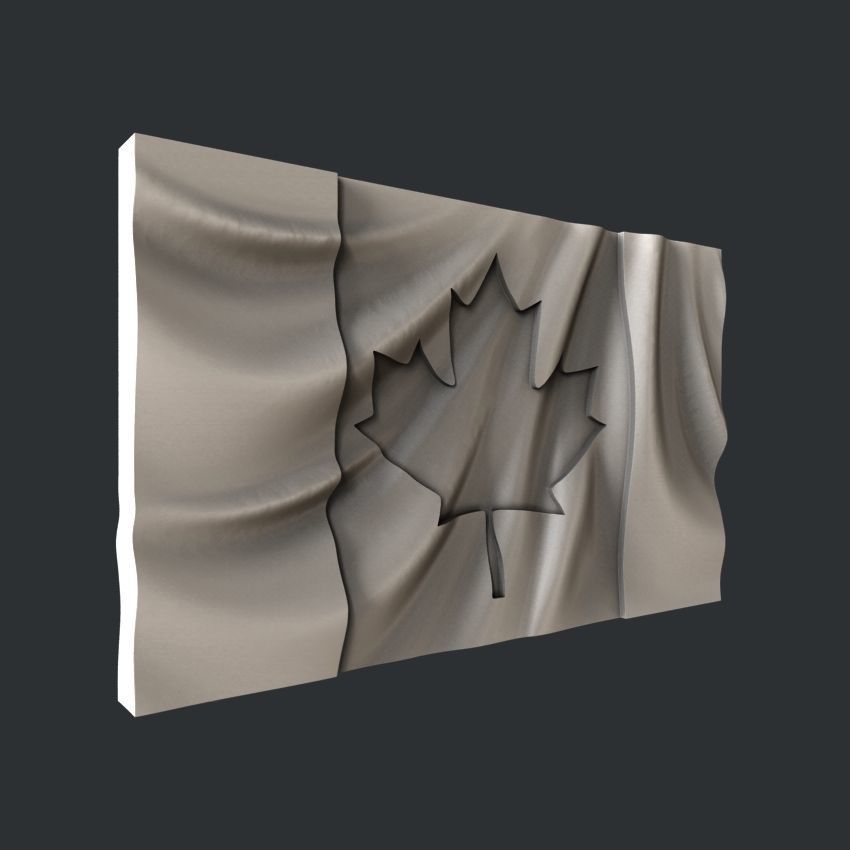 3d STL models for CNC set cross flags Canada 3D model_6