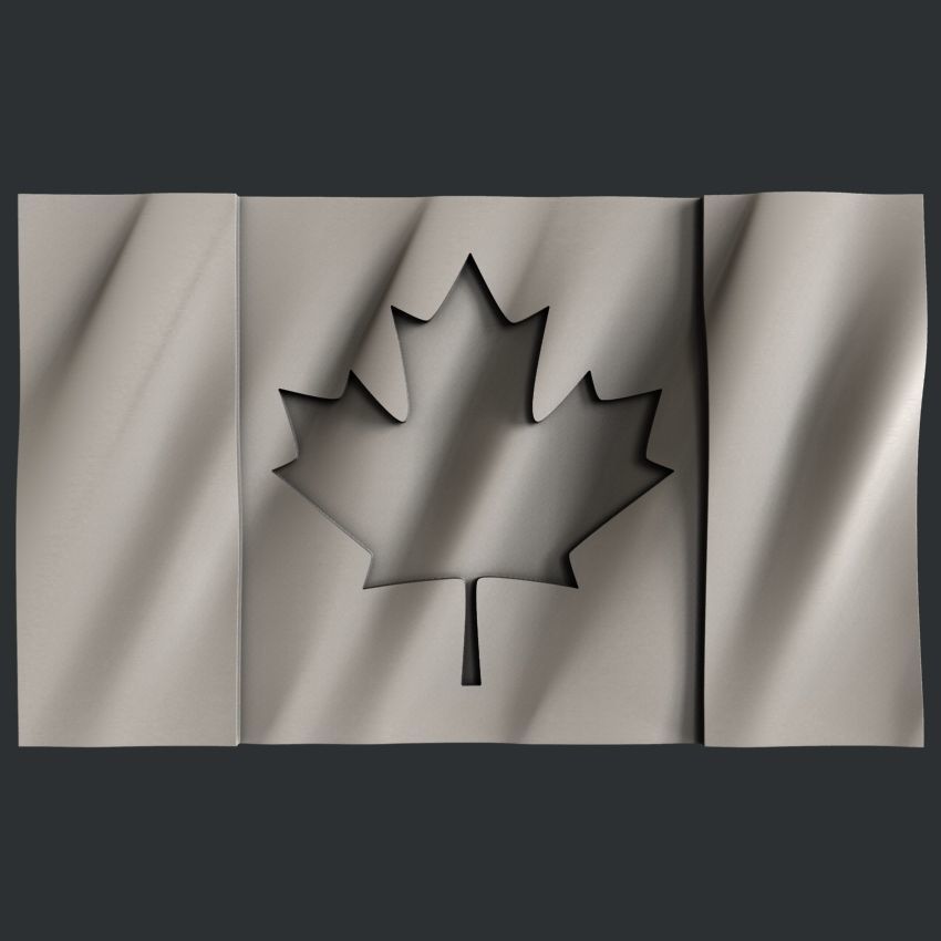 3d STL models for CNC set cross flags Canada 3D model_2