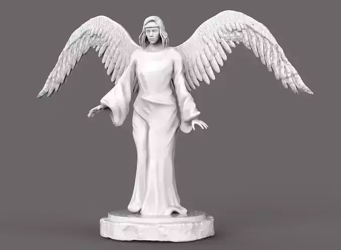 The Angel Statue Low-poly 3D model
