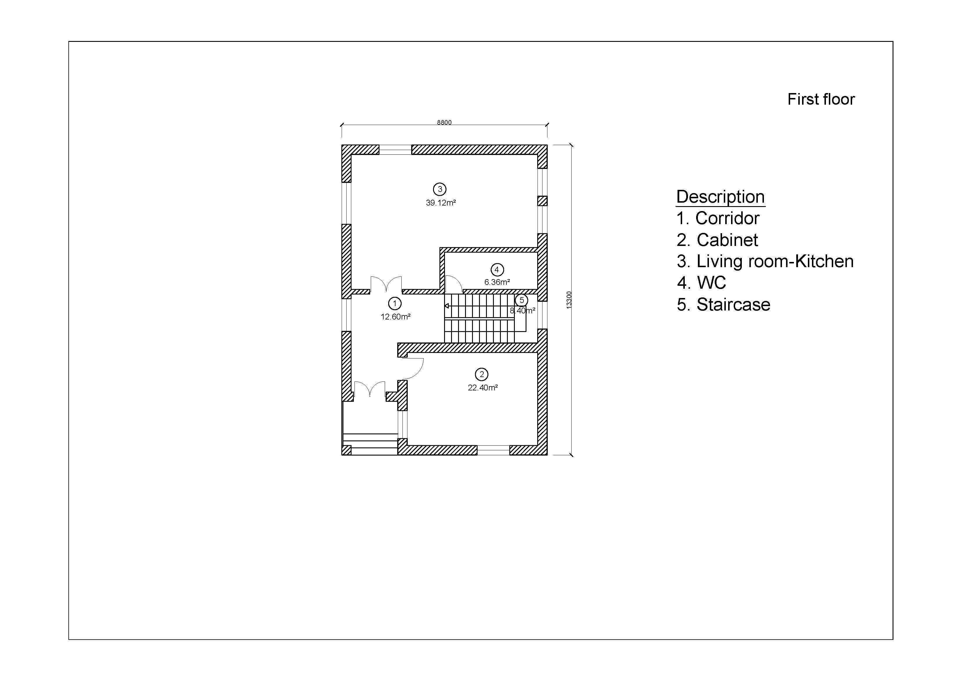 Private house project with open balcony on second floor 3D model_1