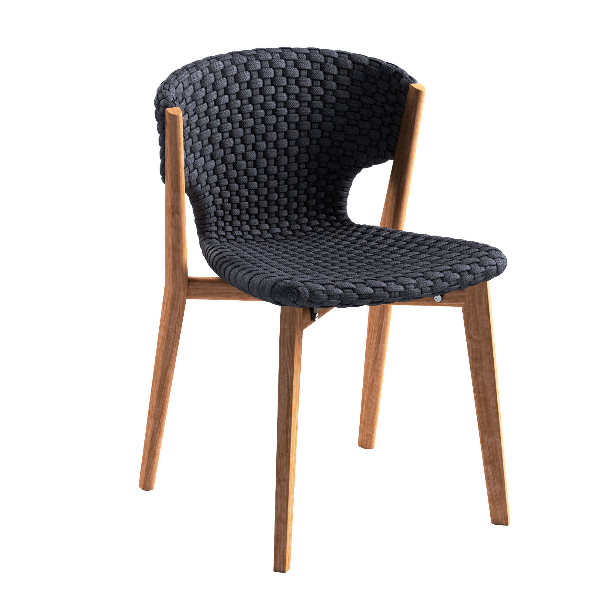 Ethimo Knit dining chair and square table 3D model_1