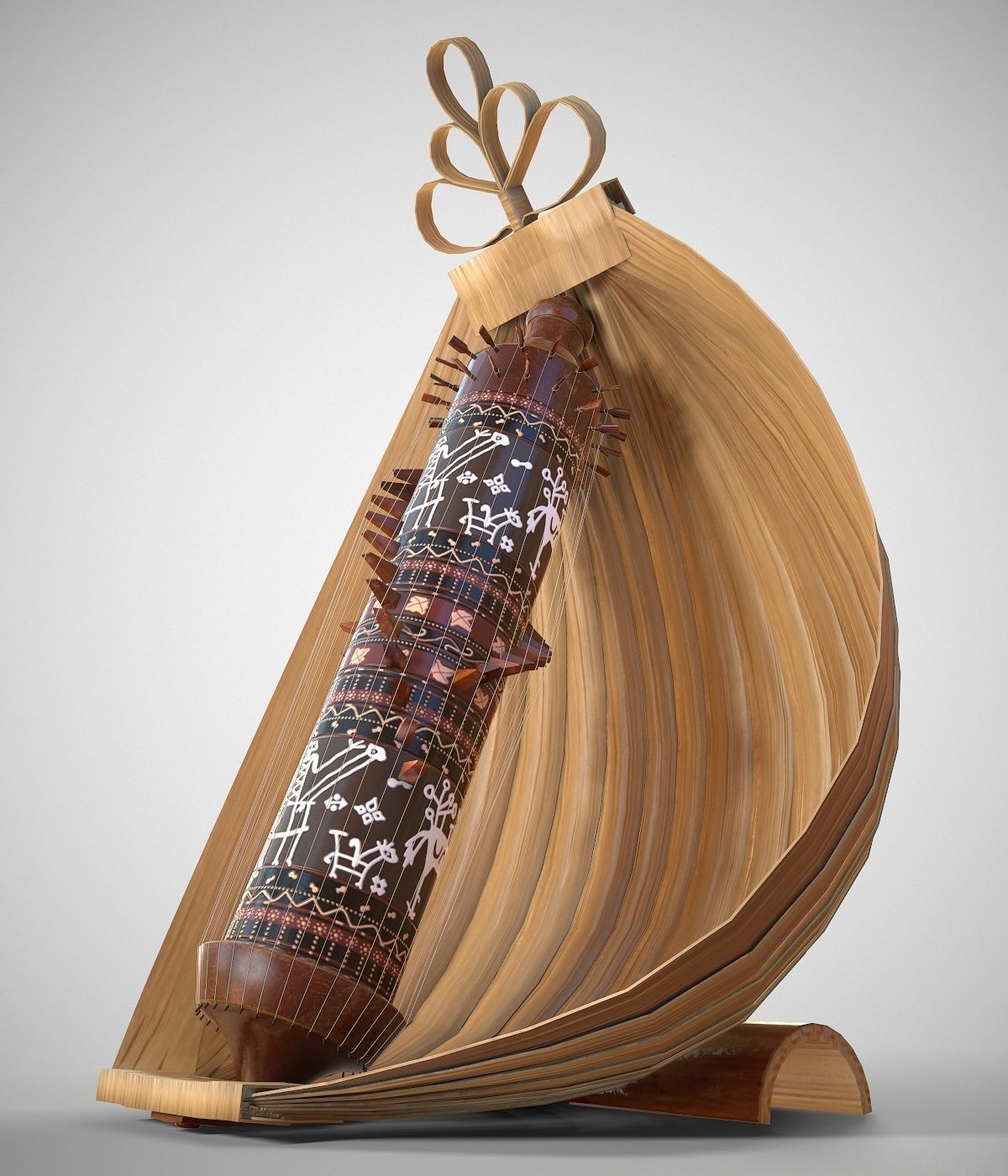 Sasando Rote Low-poly 3D model_4