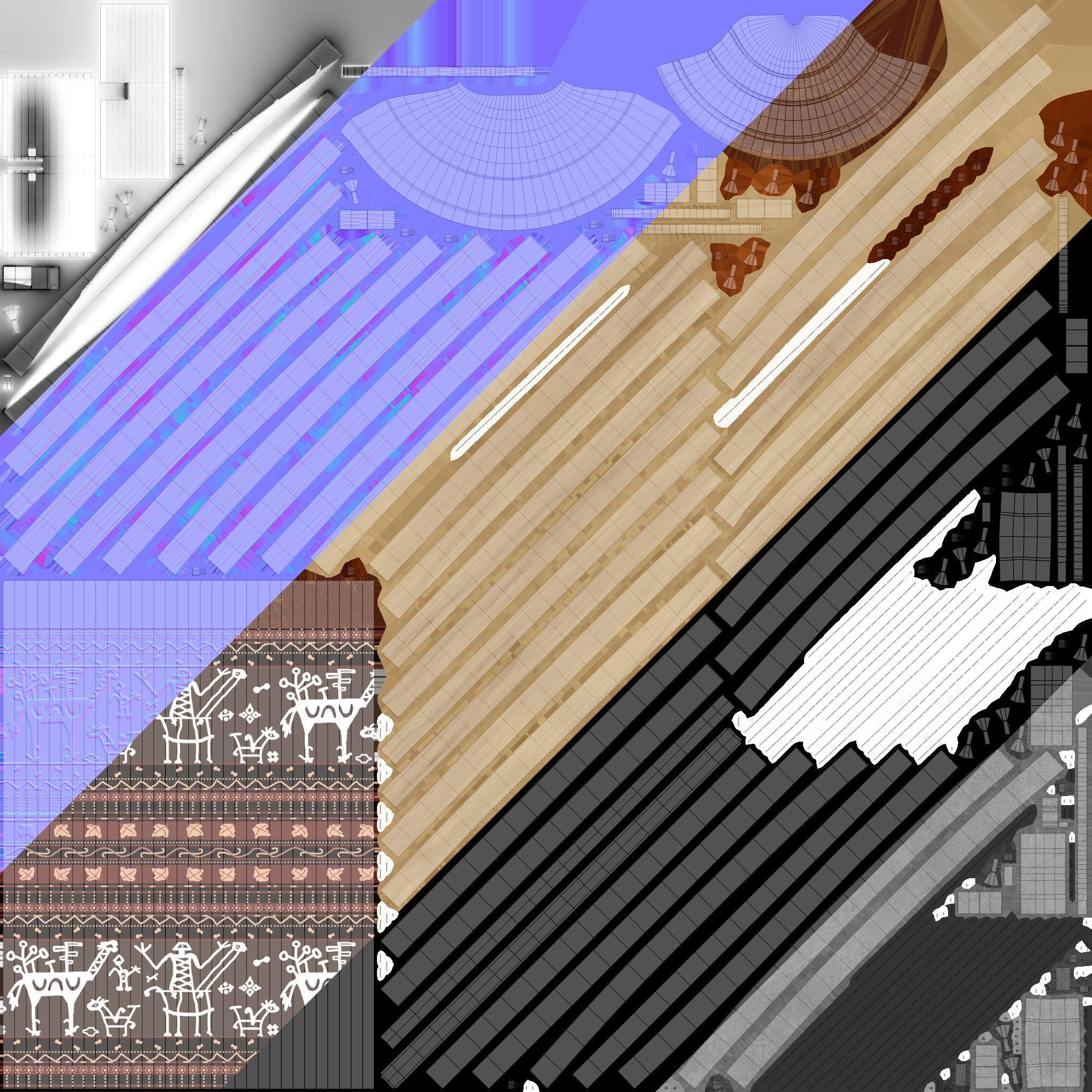 Sasando Rote Low-poly 3D model_15