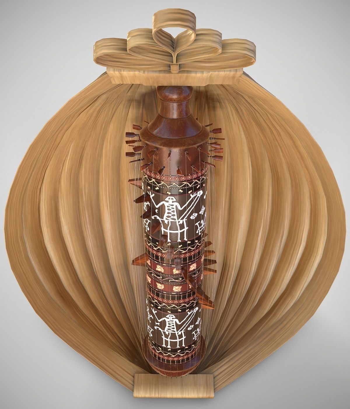 Sasando Rote Low-poly 3D model_5