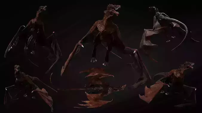 Big Fantasy Wyvern Dragon 3D model