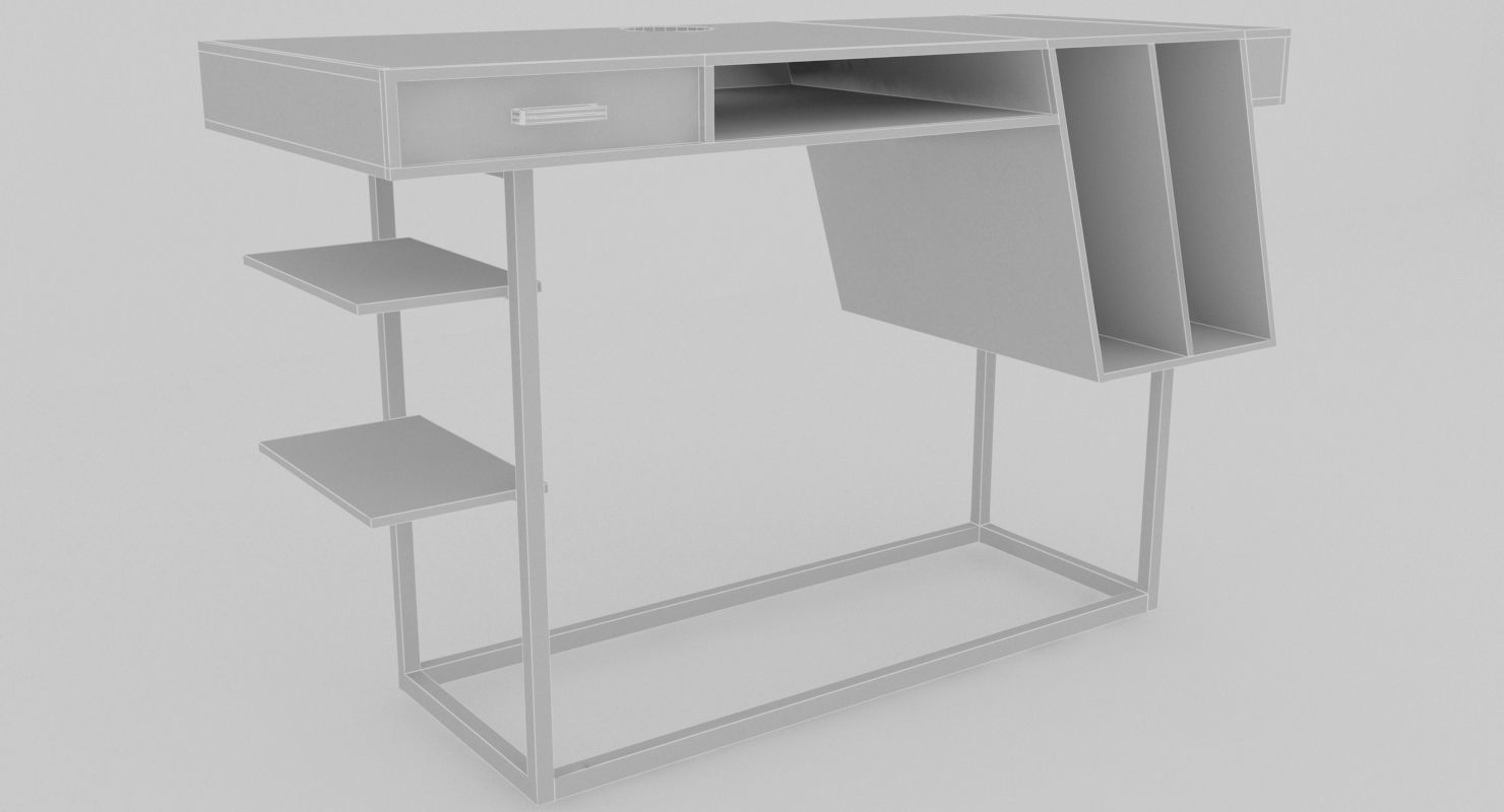 Big collection of modern tables Low-poly 3D model_23