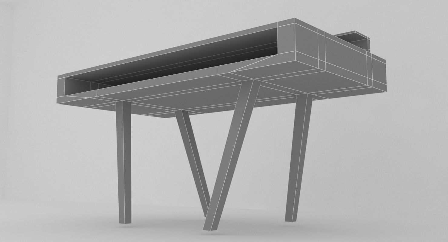 Big collection of modern tables Low-poly 3D model_30