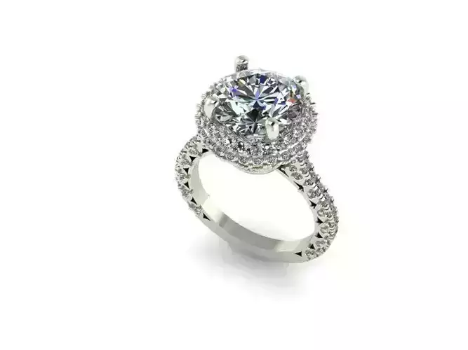 Double halo engagement ring 10mm center size 5 75