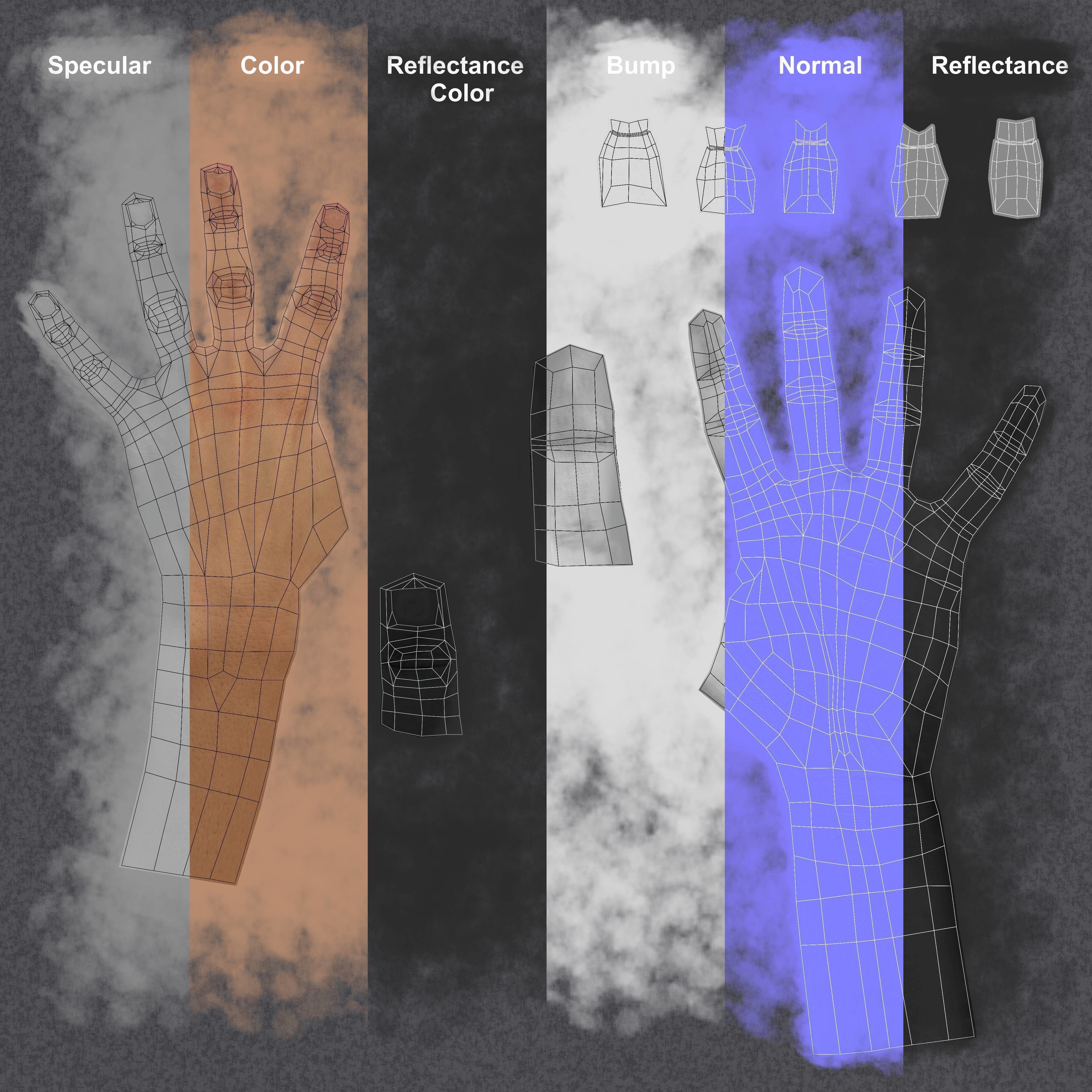 Hand 3d model Female Devil Horns Gesture Low-poly 3D model_18