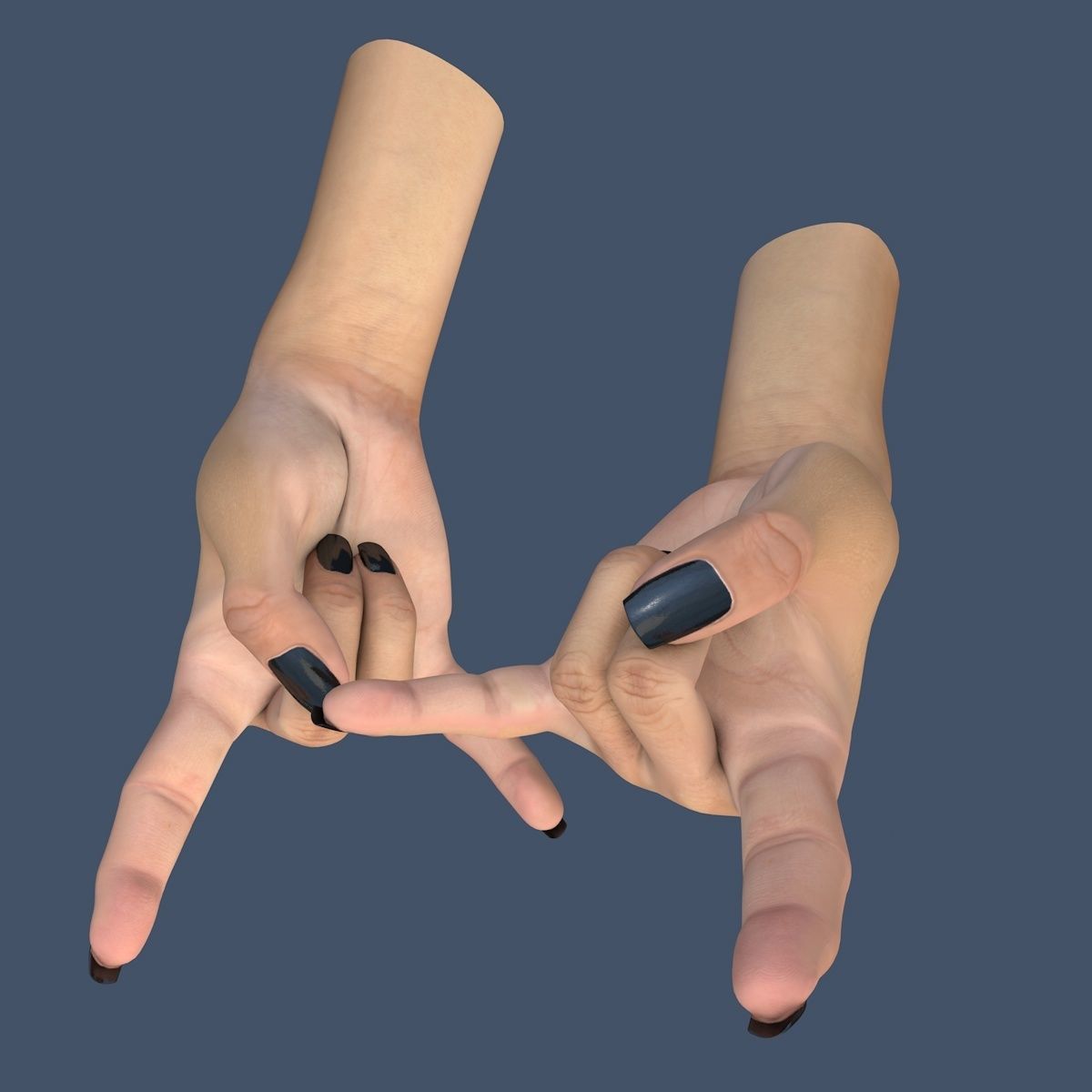 Hand 3d model Female Devil Horns Gesture Low-poly 3D model_4
