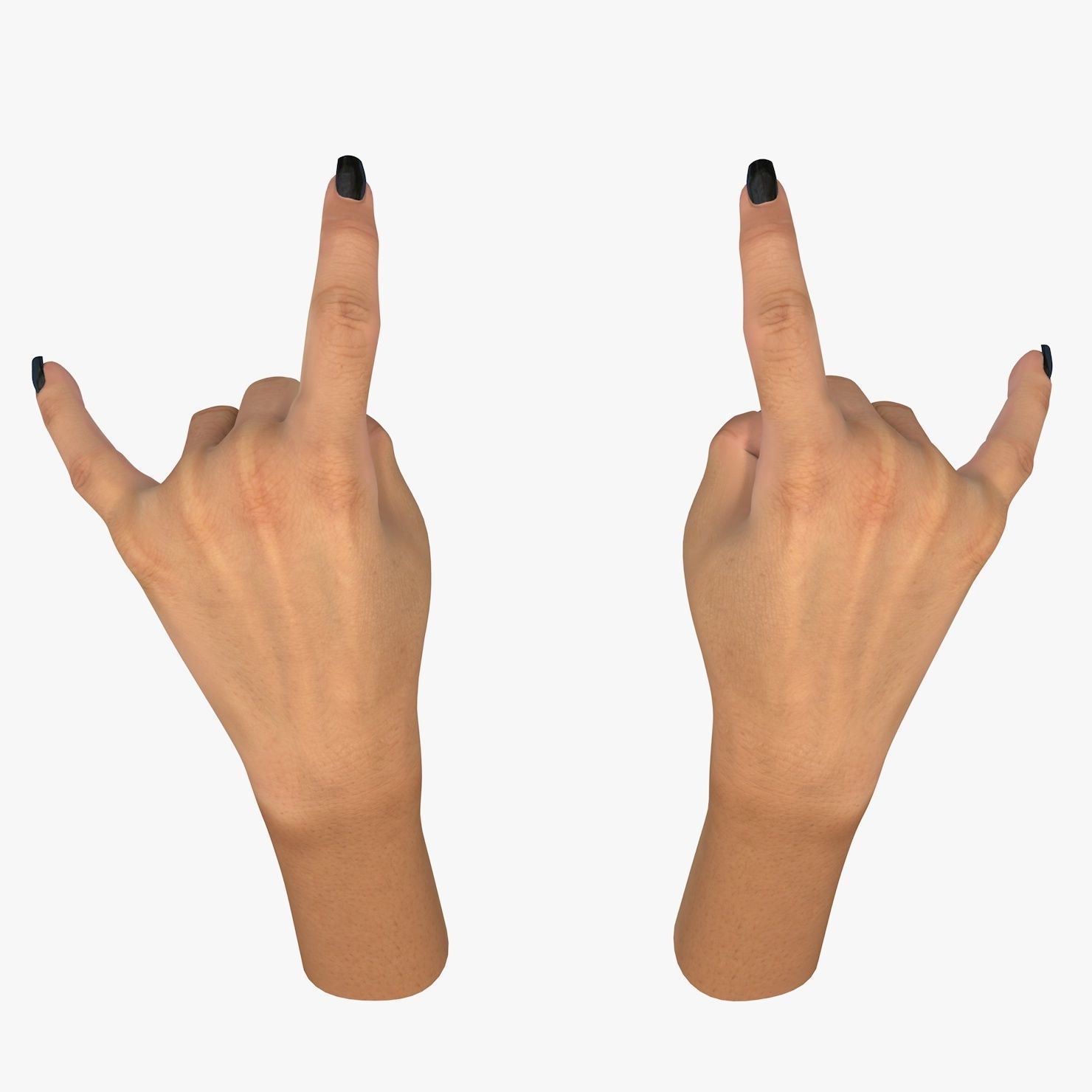 Hand 3d model Female Devil Horns Gesture Low-poly 3D model_10