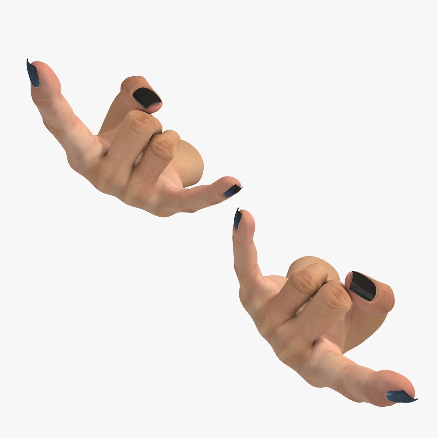 Hand 3d model Female Devil Horns Gesture Low-poly 3D model_11
