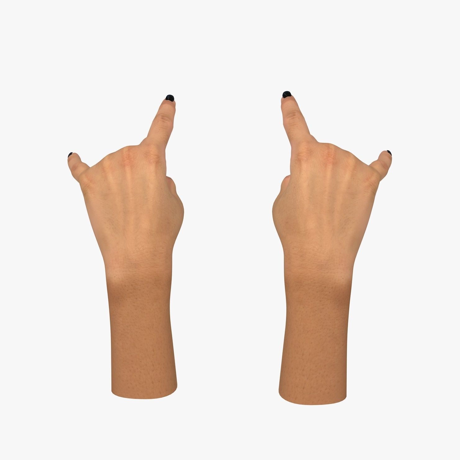 Hand 3d model Female Devil Horns Gesture Low-poly 3D model_9