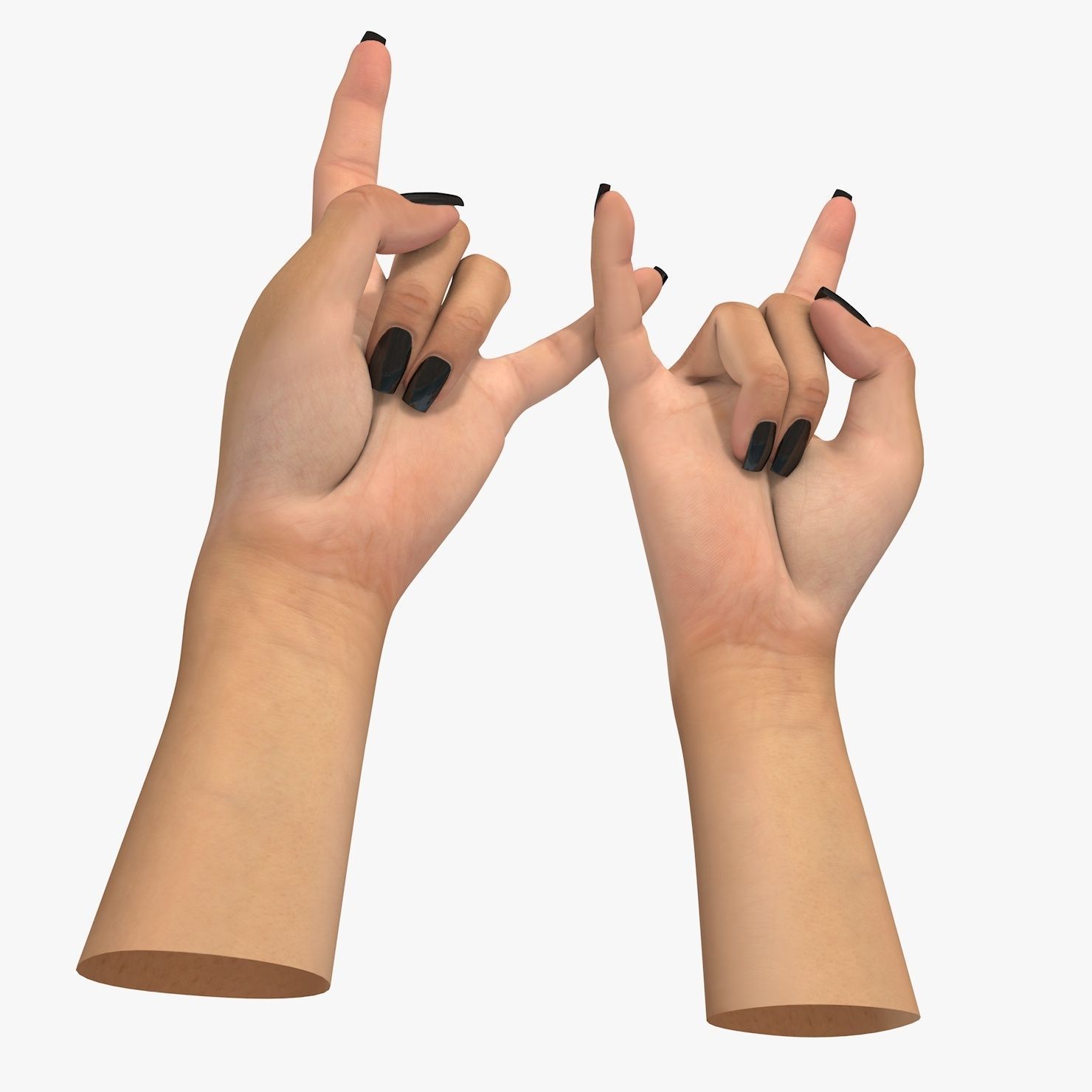 Hand 3d model Female Devil Horns Gesture Low-poly 3D model_13