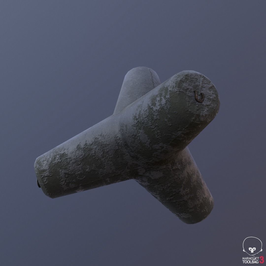 Tetrapod wave breaker  PBR Low-poly 3D model_6