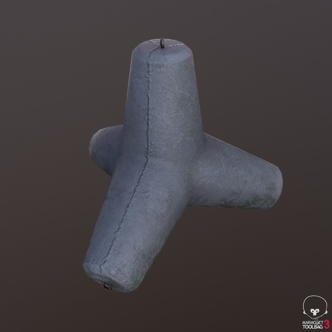 Tetrapod wave breaker  PBR Low-poly 3D model_5