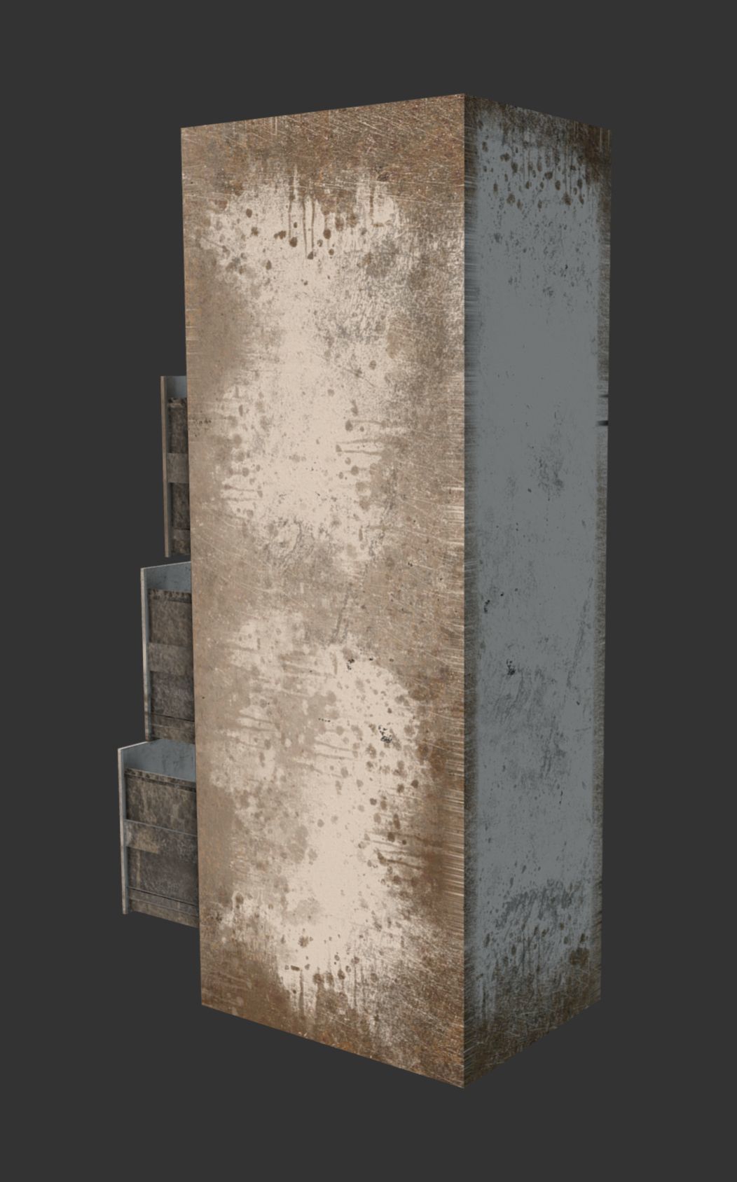 File Cabinet White Low-poly 3D model_1