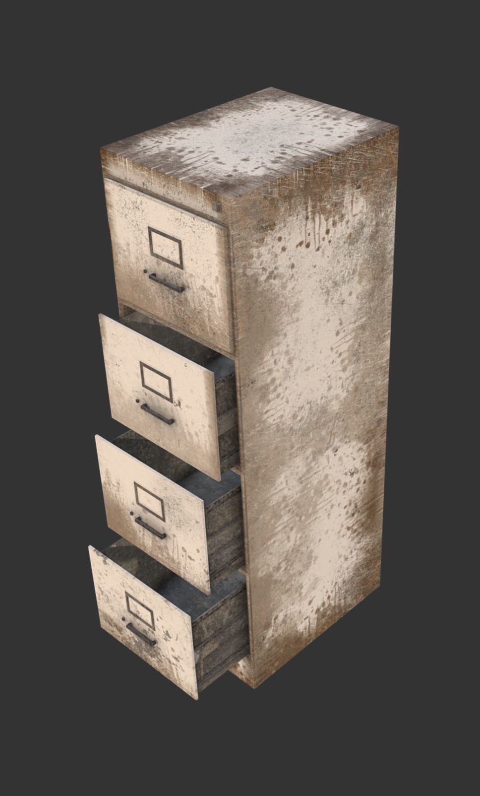 File Cabinet White Low-poly 3D model_2