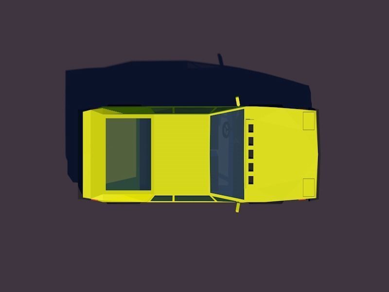 Cartoon Low Poly Sportcar Free low-poly 3D model_3
