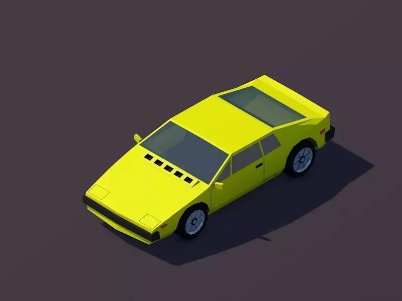 Cartoon Low Poly Sportcar Free low-poly 3D model_0