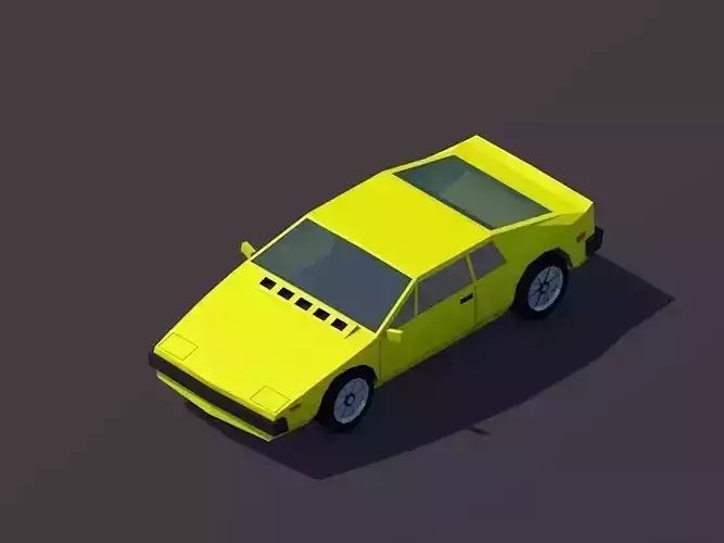 Cartoon Low Poly Sportcar Free low-poly 3D model
