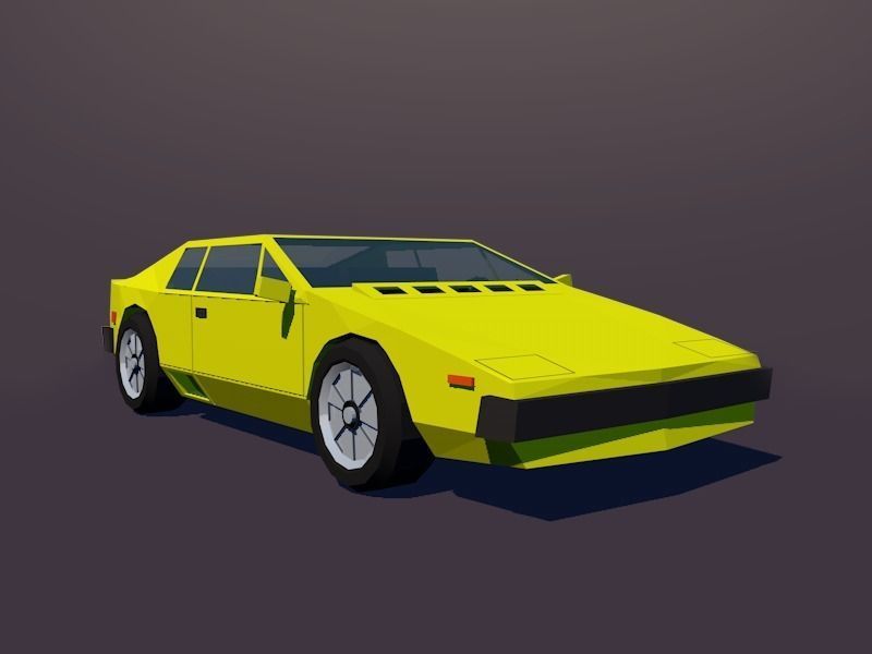 Cartoon Low Poly Sportcar Free low-poly 3D model_2