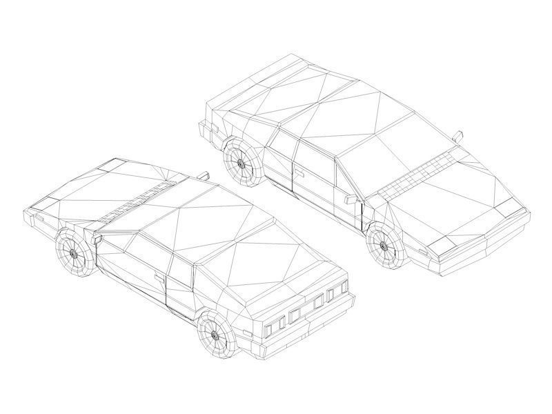 Cartoon Low Poly Sportcar Free low-poly 3D model_4