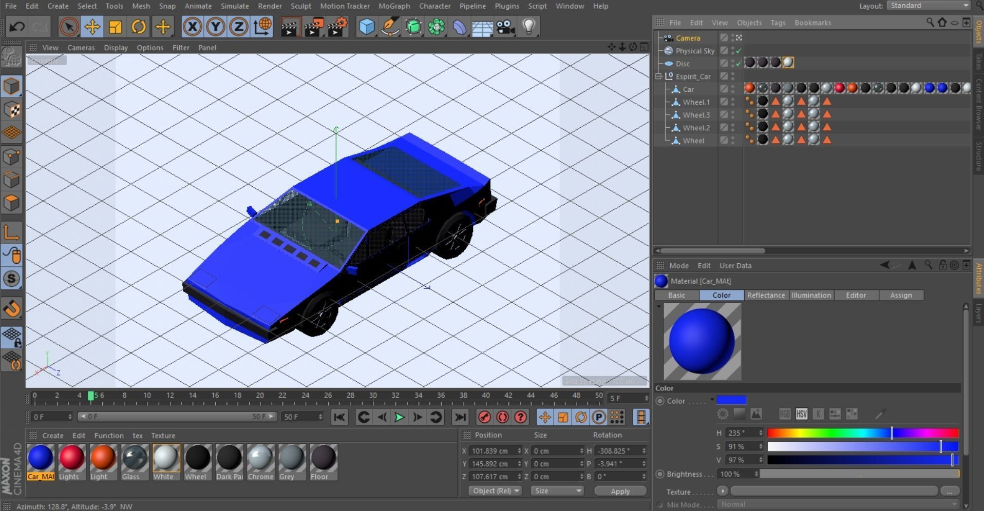 Cartoon Low Poly Sportcar Free low-poly 3D model_11