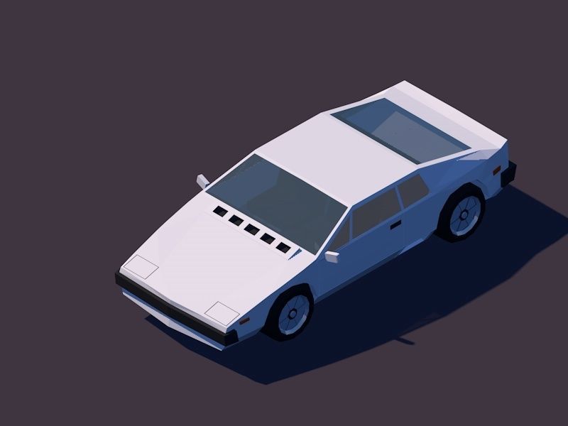 Cartoon Low Poly Sportcar Free low-poly 3D model_7